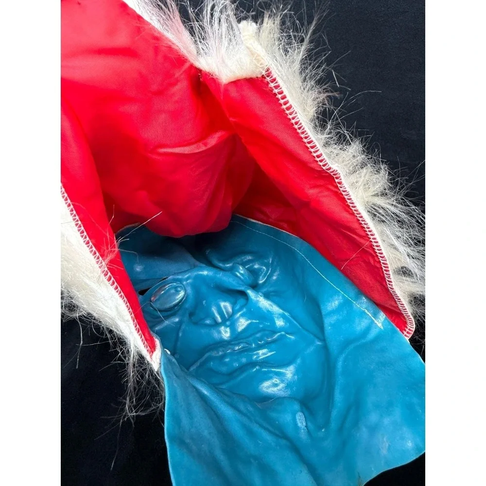 Vintage Ben Cooper Latex Halloween Mask Blue Ghoul Zombie Monster Evil Eye NOS